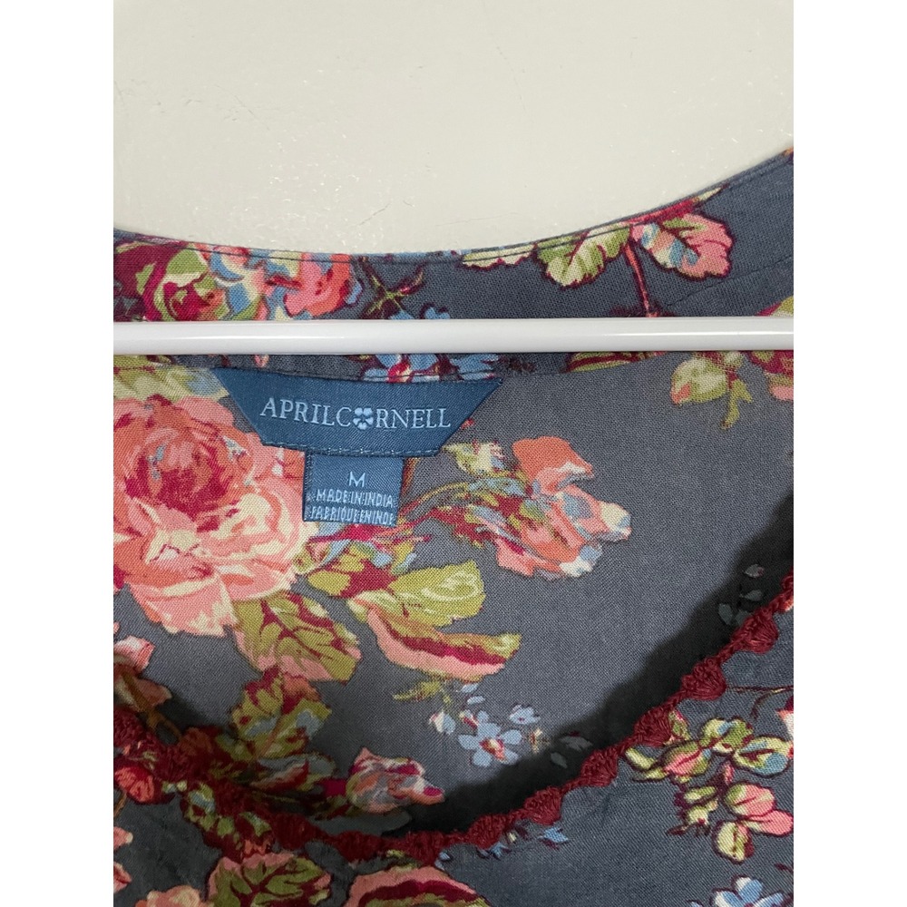 April Cornell Victorian Rose Mori Dress Size Medium Midi Cottagecore Prairie - Picture 10 of 11